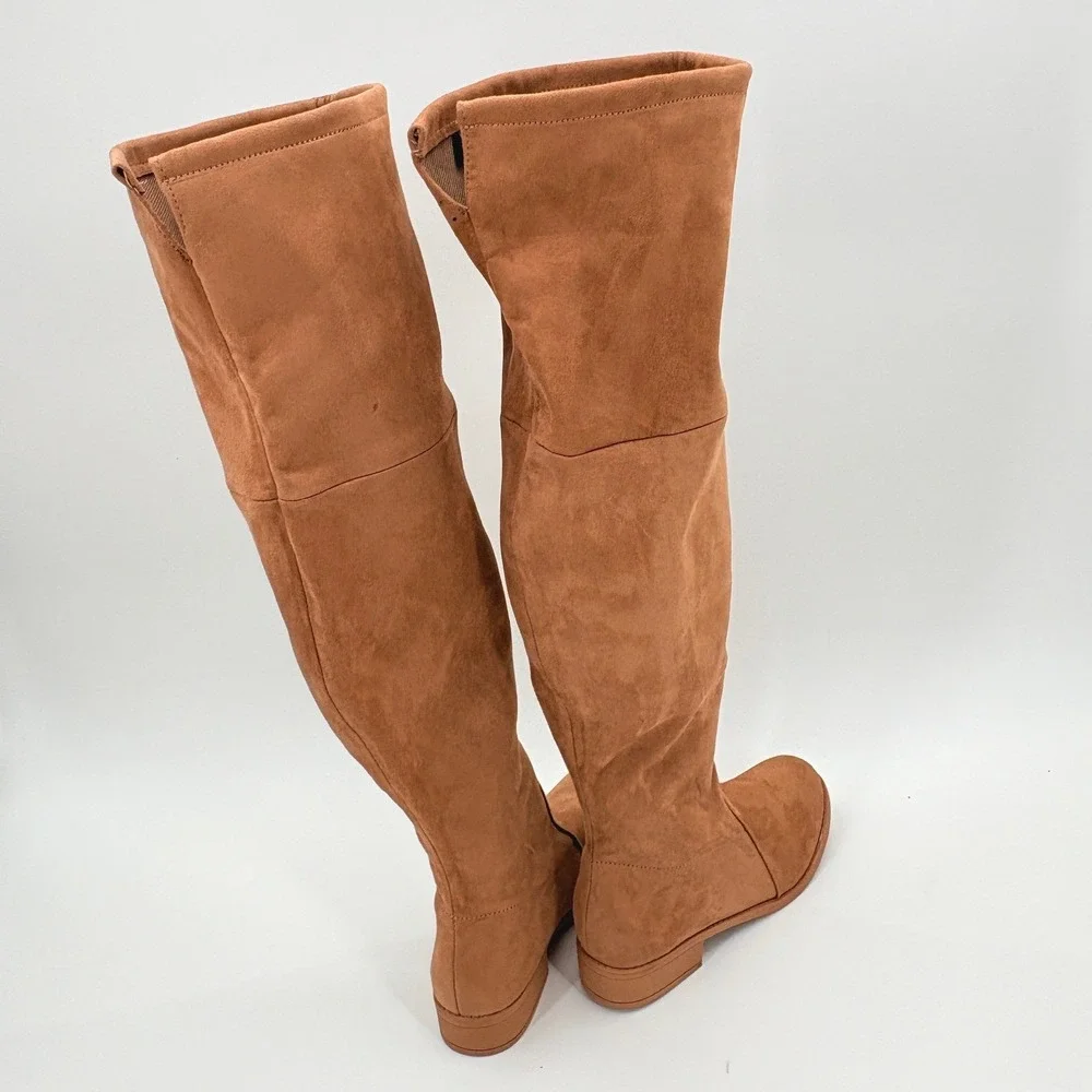 rue21 Dakota-20L Tan Faux Suede Over the Knee Flat Boots Women Size 6